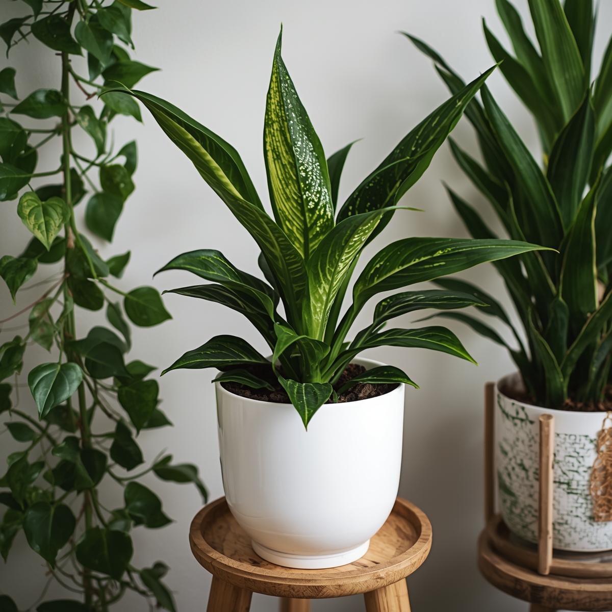 Plants in a modern home setting